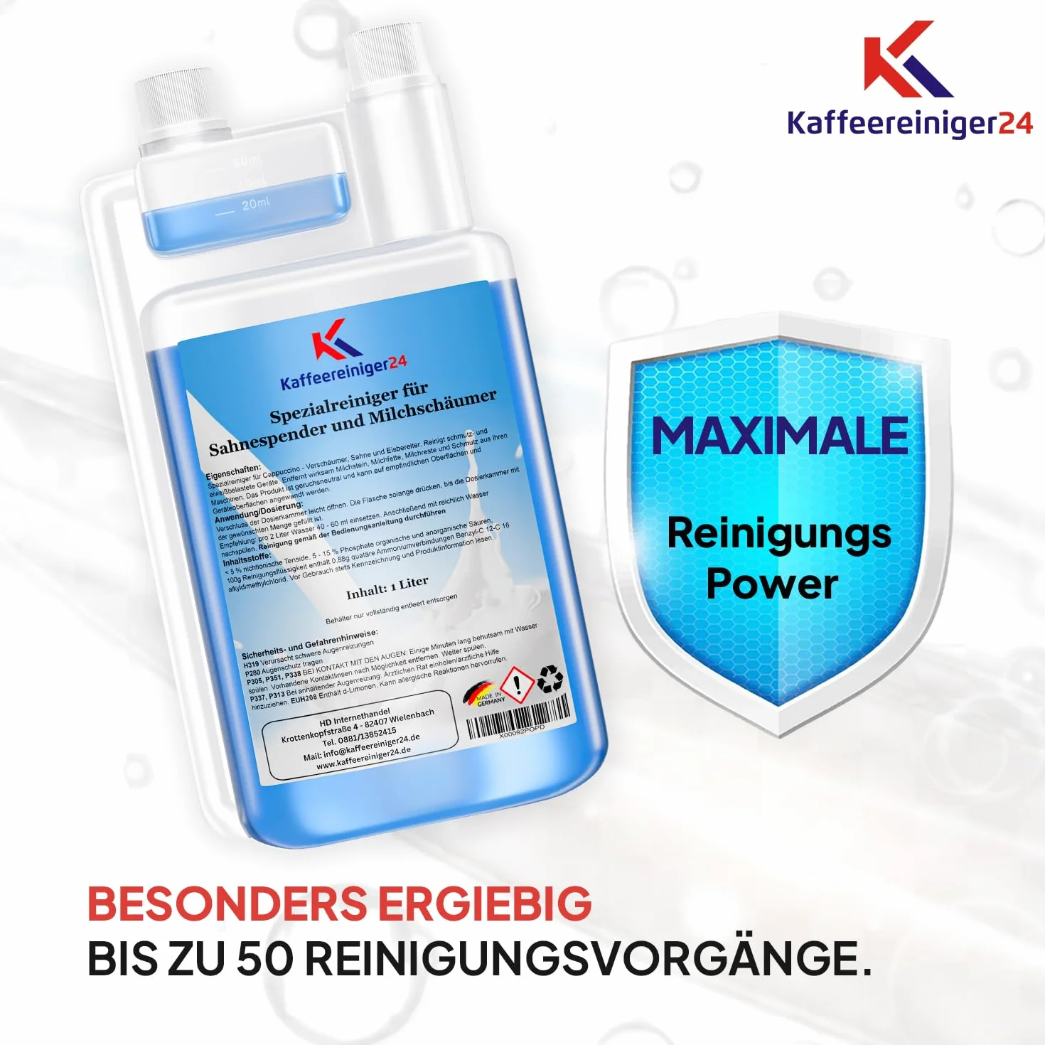 Coffee ereiniger24-1000 ml środek do czyszczenia spienionego mleka, do ekspresów do kawy i ekspresów do kawy ze spieniaczem do mleka – nadaje się do wielu marek
