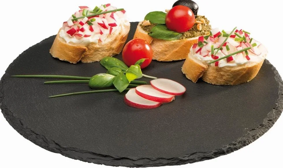 APS 968 taca łupkowa z nóżkami antypoślizgowymi, Ø 22 cm