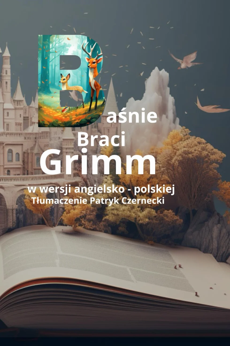 Baśnie braci Grimm w wersji angielsko-polskiej, zbiór 15 bajek z pięknymi rysunkami: Grimm fairy tales in English-Polish edition, great gift for kid