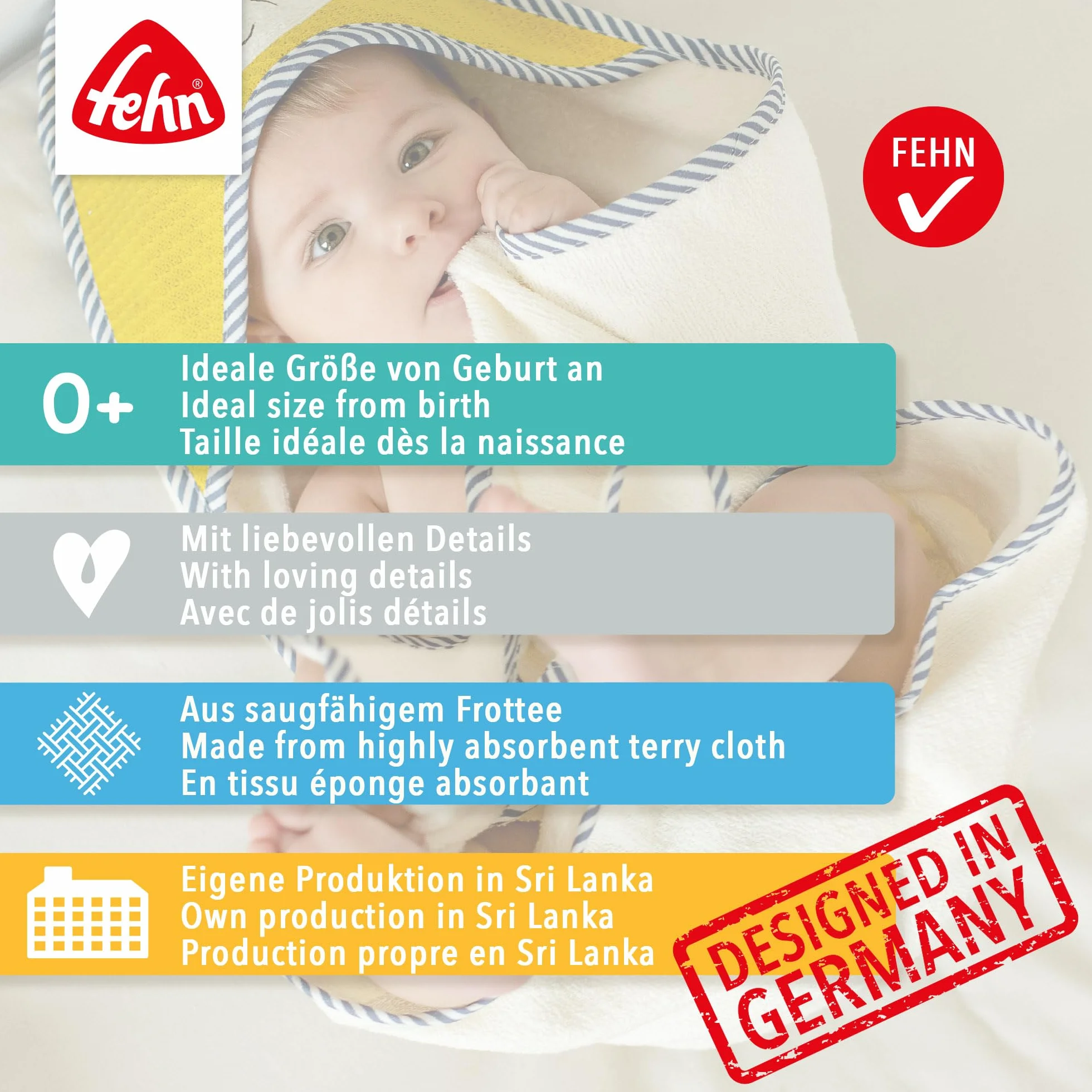 Fehn Rękawica do Mycia Lama Zabawka Kąpielowa Miękki Ręcznik Frotte dla Niemowląt od 0+ Miesięcy