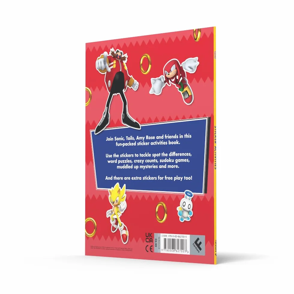 Sonic the Hedgehog Sticker Activities Book: Sticker-Filled Puzzles and Activities Perfect For All Sonic Fans. It Includes 6 Pages of Stickers.