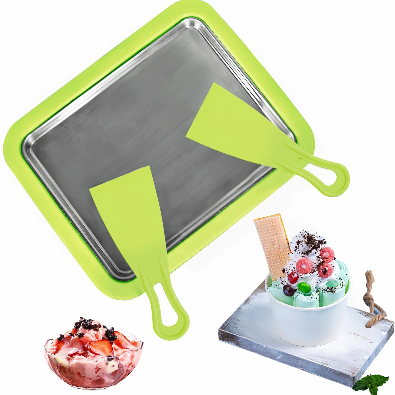 ACTOYS Maszyna do jogurtu lodowego, Ice Roll Plaqueen, DIY Maker dla lody, sorbetów i jogurtów