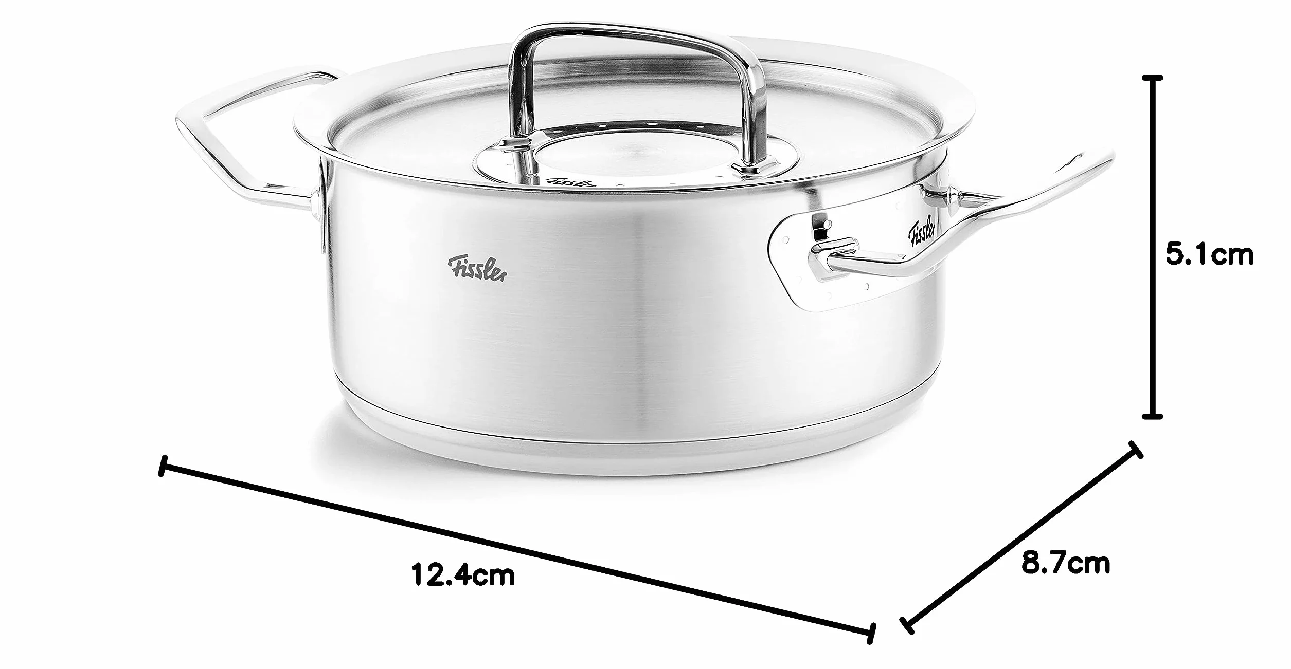 Fissler Original Profi Collection garnek do smażenia (Ø 20 cm, 2,6 litra), garnek do gotowania ze stali nierdzewnej, brytfanna z metalową pokrywką – indukcja, srebrny