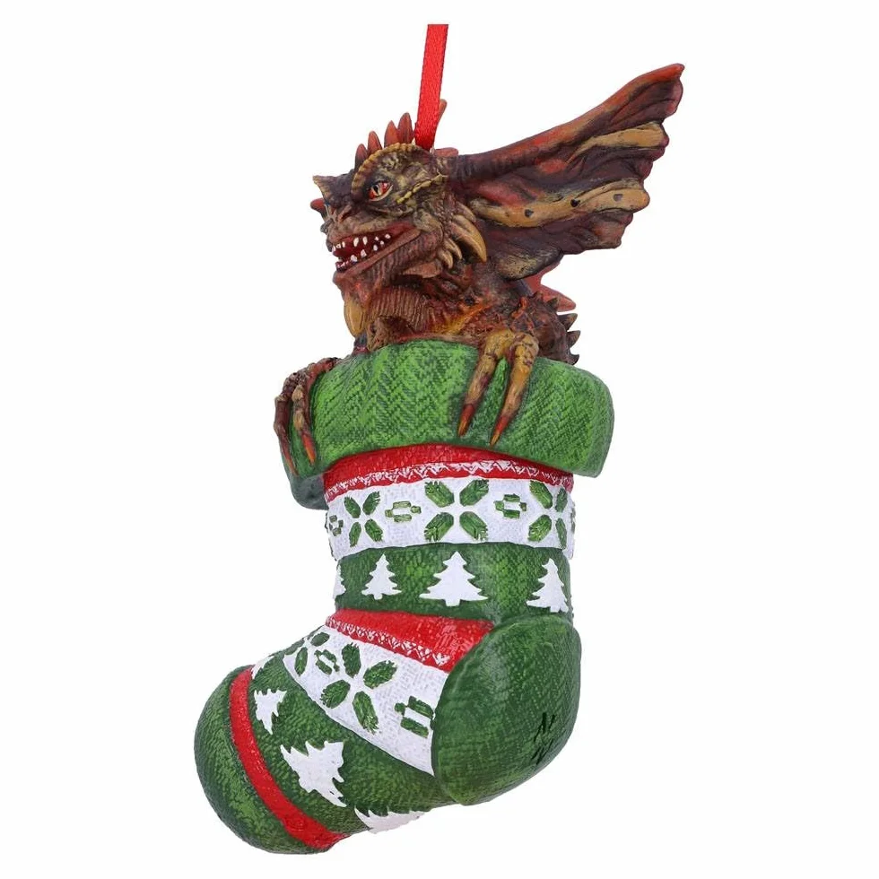Nemesis Now Gremliny irokez w pończochach wiszący świąteczny dekoracyjny ornament 12 cm, żywica, zielony, oficjalnie licencjonowany towar Harry Potter, odlewany w najlepszej żywicy, fachowo ręcznie
