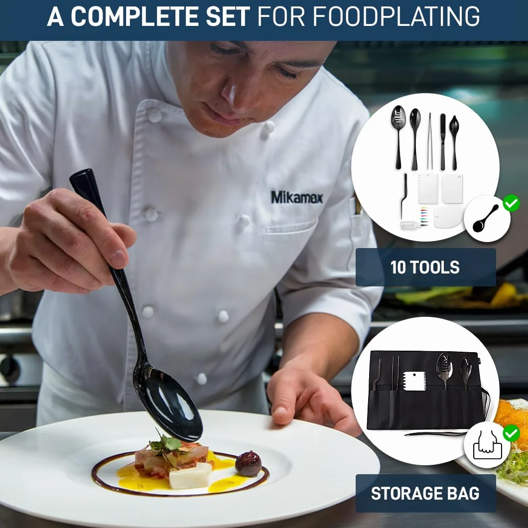 Mikamax 8-Częściowy Zestaw Do Platerowania Chef's Plating Tool Set Wyposażenie Kuchenne
