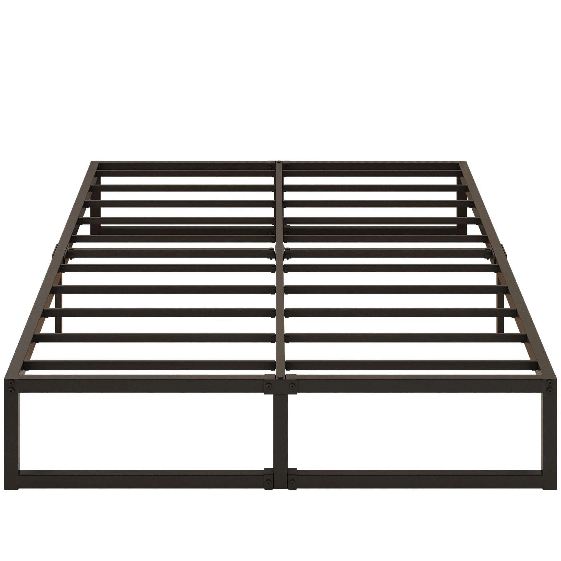 Yicensen Rama łóżka Super King 180 x 200 cm, metalowa platforma, super king size, ze stalowymi listwami, łatwy montaż, bez hałasu, nie wymaga sprężyny skrzynkowej, wysokość 36 cm, czarna