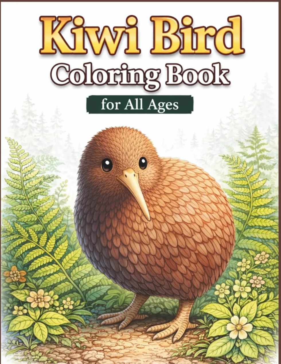 Kiwi Bird Coloring Book for All Ages: Realistic, Cute & Relaxing Kiwi Bird Designs from New Zealand Wildlife for Kids, Teens and Adults: 50 Easy & ... for Creativity, Relaxation & Fun Learning