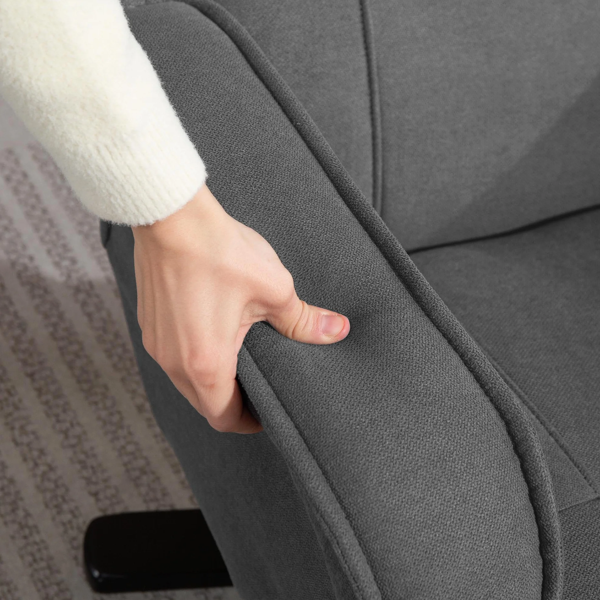 HOMCOM fotel relaksacyjny z podnóżkiem, 360° obrotowy fotel telewizyjny z regulowanym oparciem, funkcją leżenia, fotel telewizyjny z aksamitnym wykończeniem, podgołowie do salonu, kolor ciemnoszary