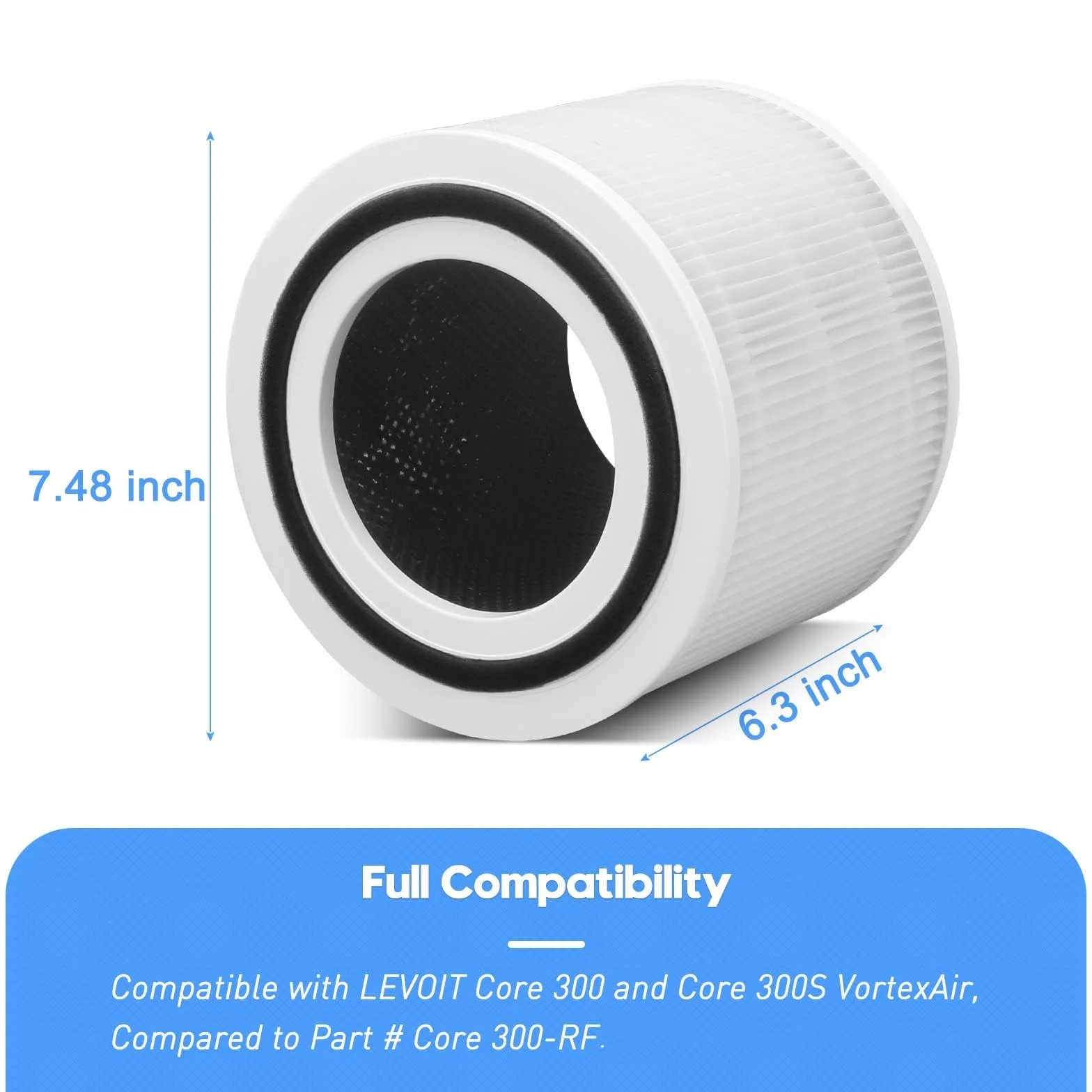 Filtry HEPA 3-w-1 do LEVOIT Core 300, 2 sztuki kompatybilne z Core 300/300s/P350