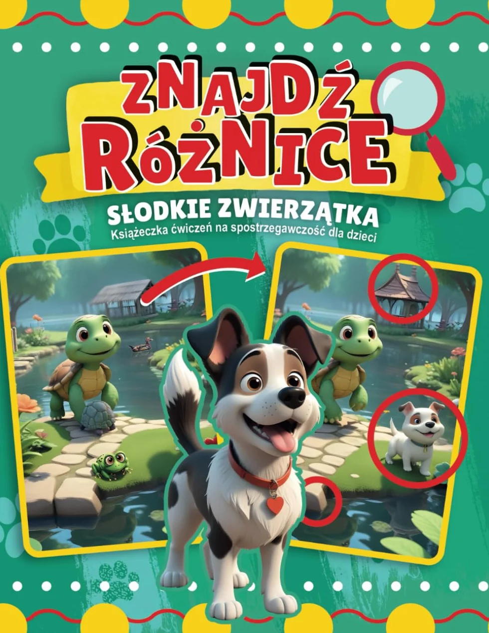 Znajdź różnice: Słodkie zwierzątka: Książeczka ćwiczeń na spostrzegawczość dla dzieci