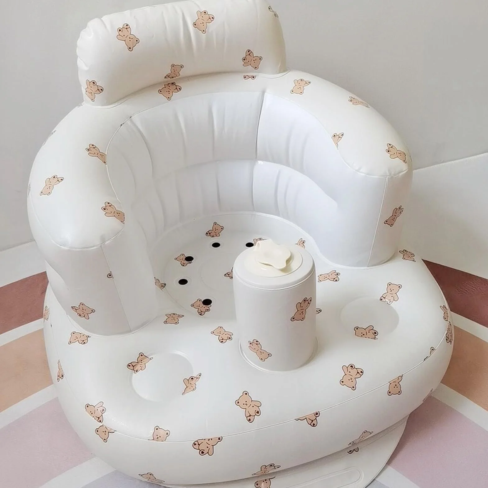 Nadmuchiwana Sofa dla Dzieci z Ochroną Kręgosłupa, Krzesełko do Jedzenia na Zewnątrz i do Domu