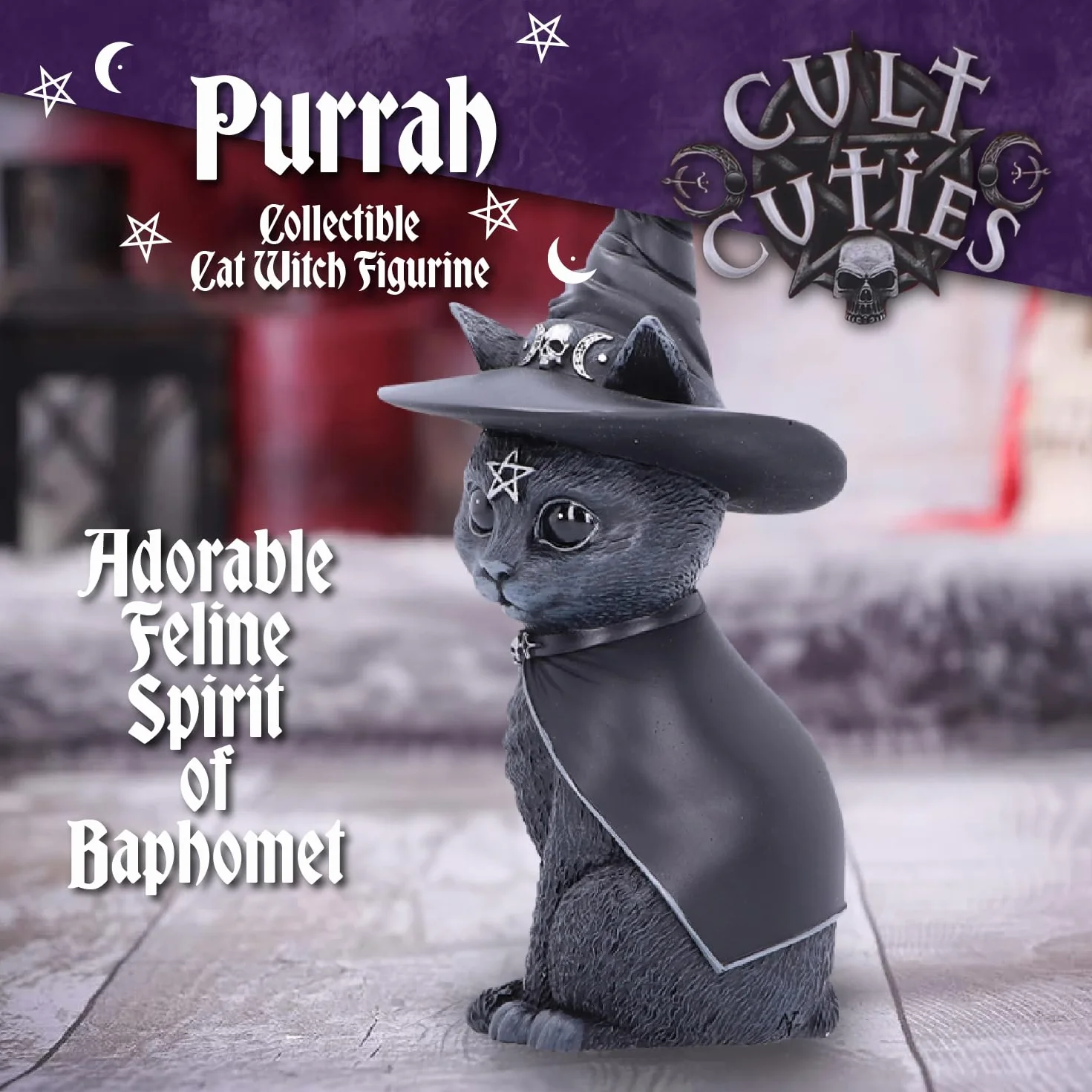 Nemesis Now Purrah figurka kota okultystyczna czarny 13,5 cm