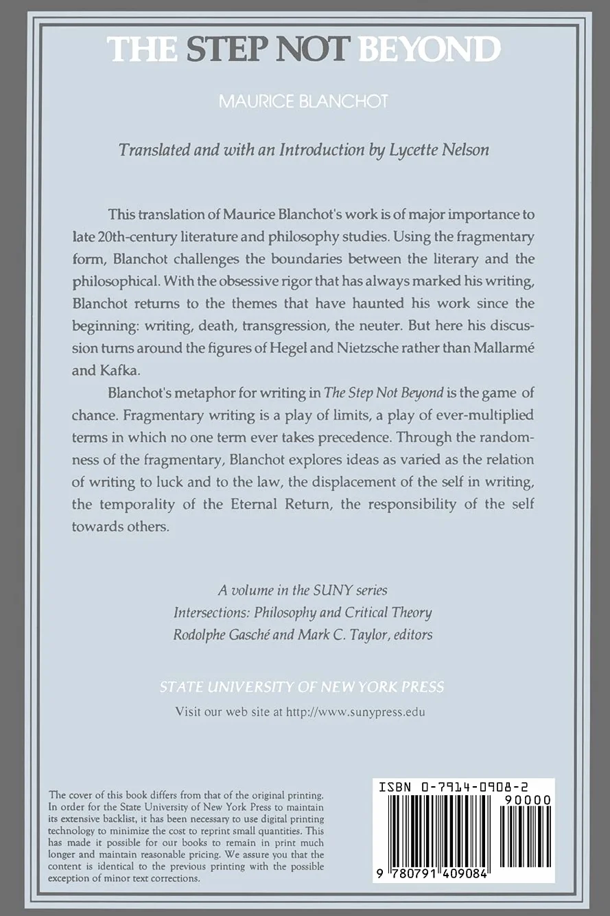 The Step Not Beyond: Philosophy and Critical Theory
