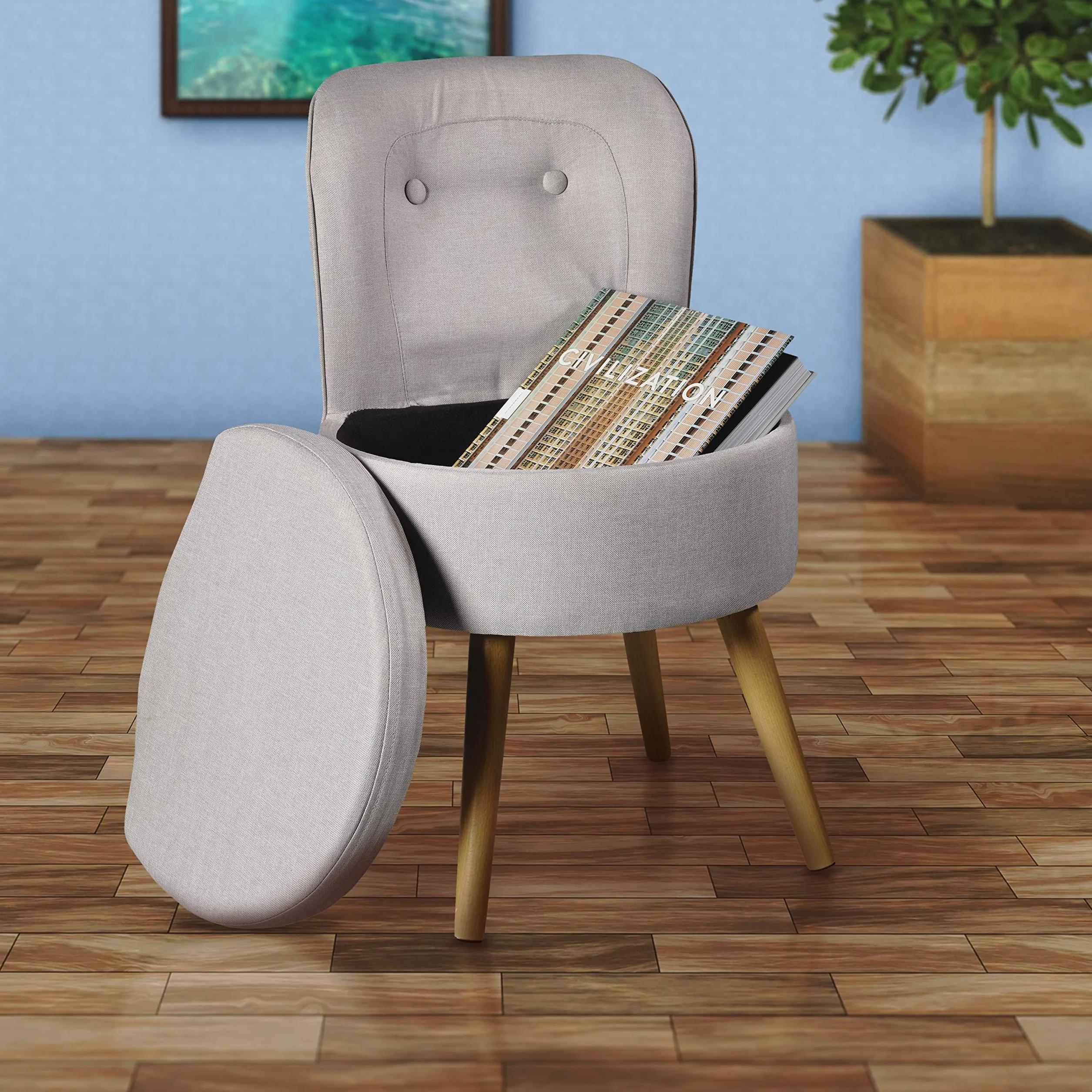 Echtwerk Vince Fotel Szary 42 x 42 x 71 cm