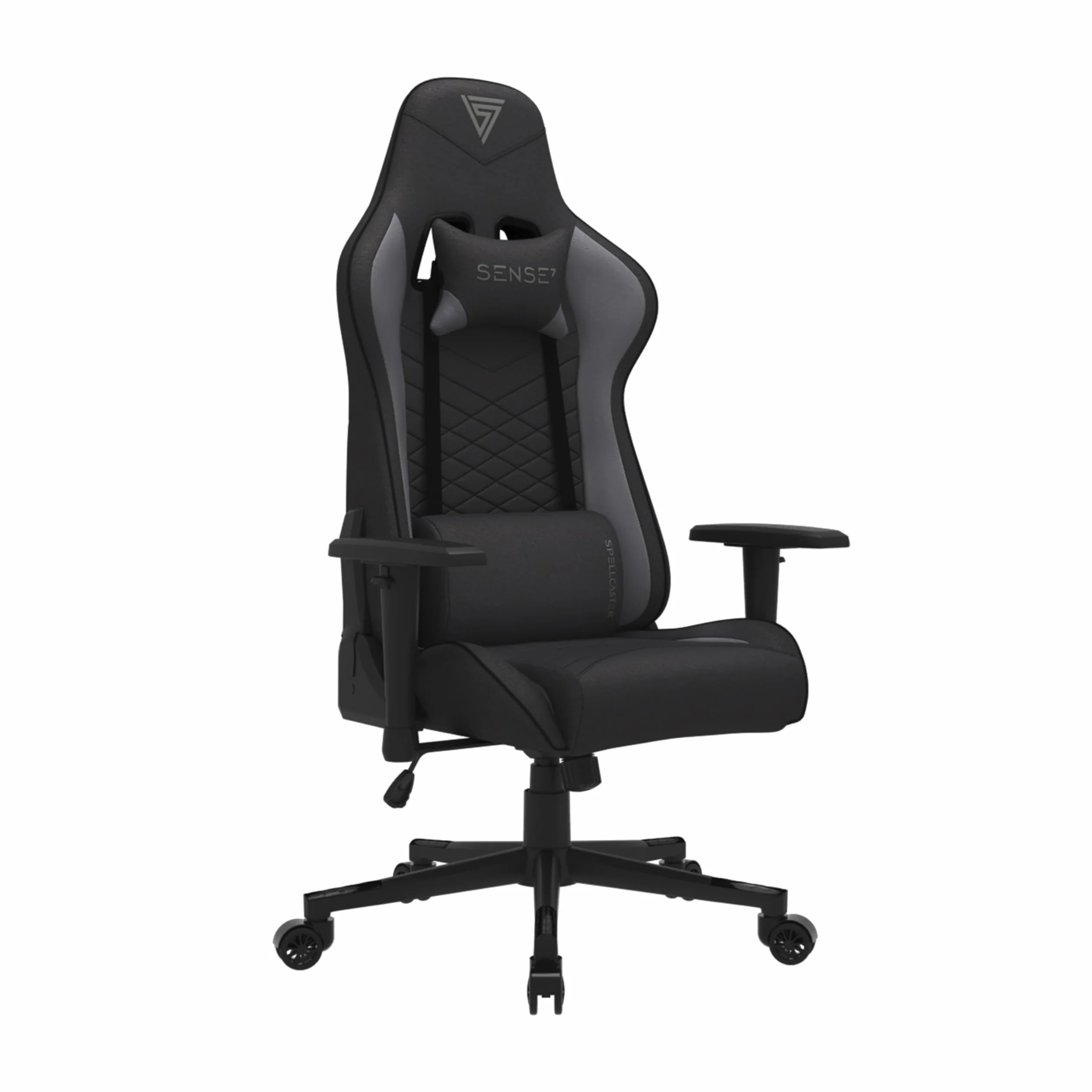 SENSE7 Spellcaster krzesło biurowe dla graczy ergonomiczne stalowa rama regulowane 43-52x69,5x57 cm czarno-szare