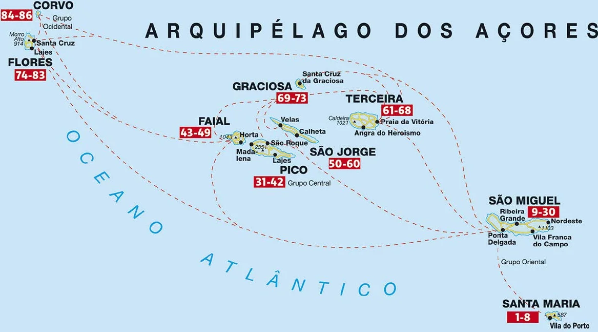 Azores (anglais): The finest coastal and mountain walks. 86 walks with GPS tracks