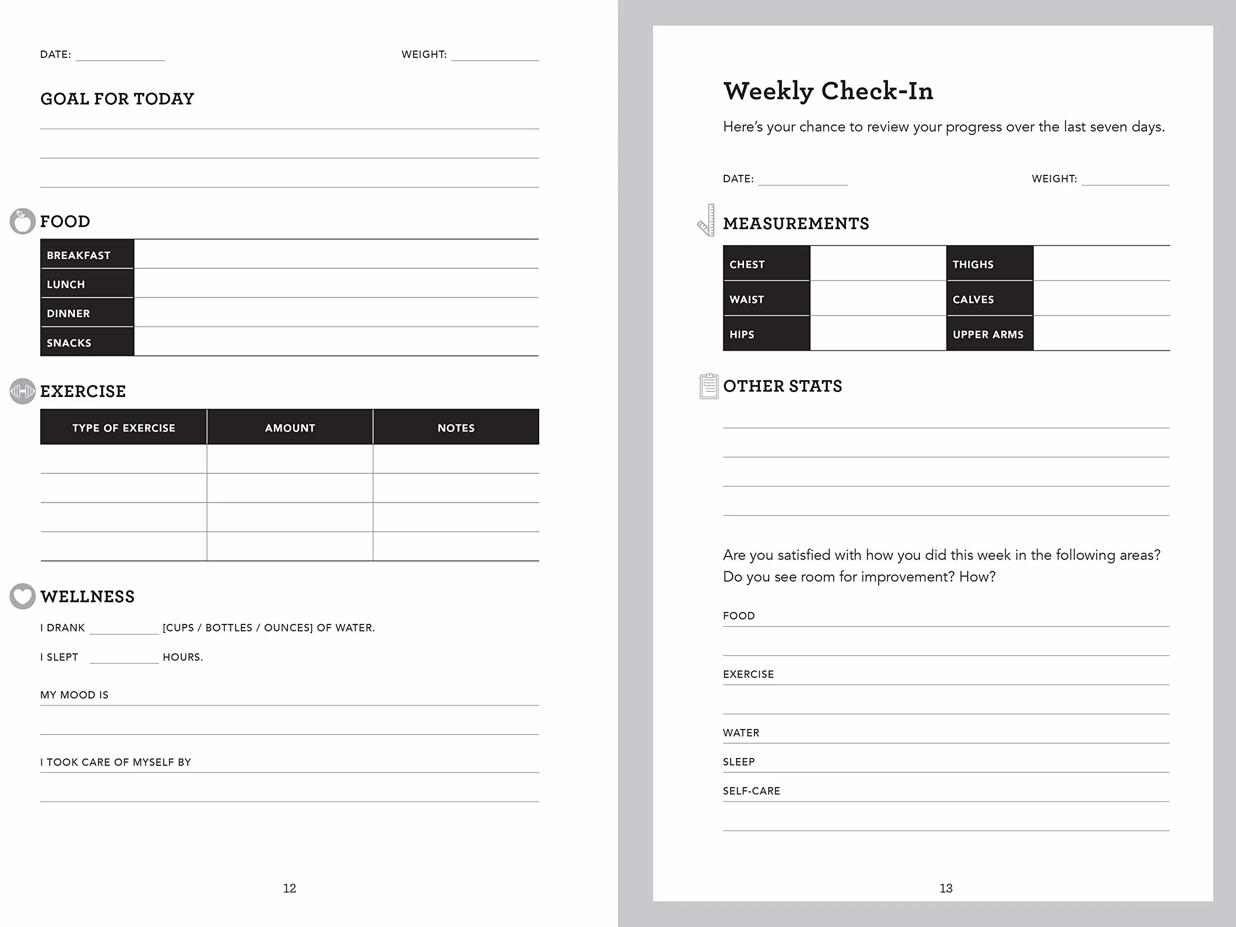 Training for a Healthy Life: A Daily Food and Fitness Journal