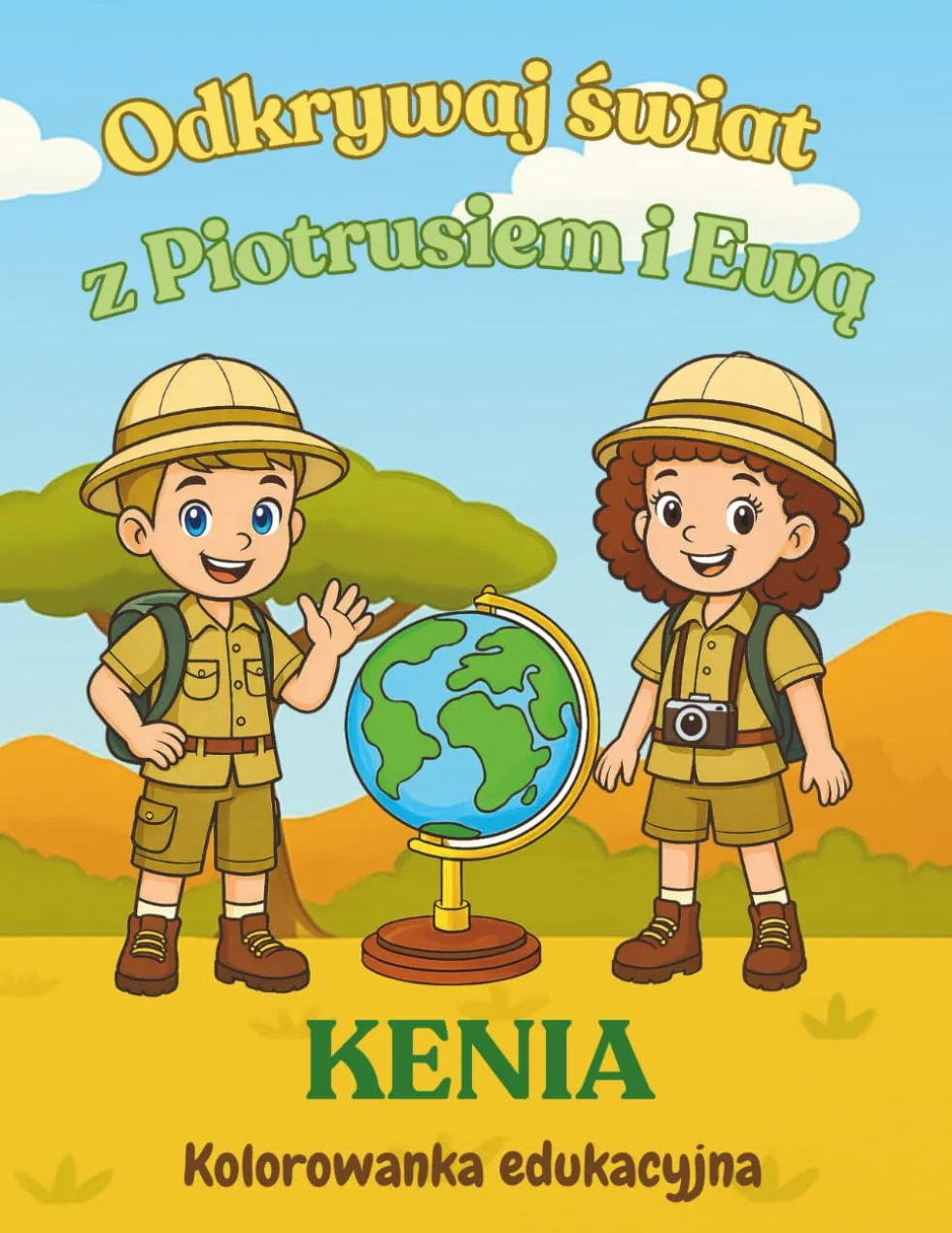 Kenia: Kolorowanka edukacyjna dla dzieci