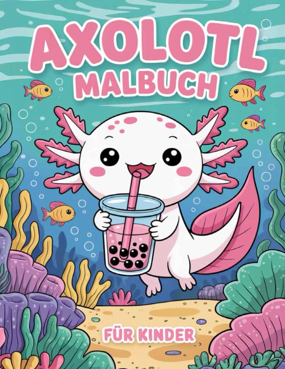 Axolotl Malbuch für Kinder: +50 einzigartige Malvorlagen für Tierliebhaber