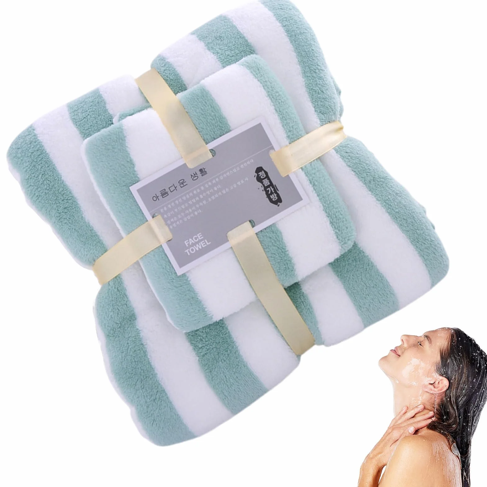 Towel Set, Absorbent Bath Towels, 29.5x13.7in Soft Washcloth Collection, Camping Cotton Material Quick-Dry, Soft Showering Washcloths for Gym Beach Pool Use