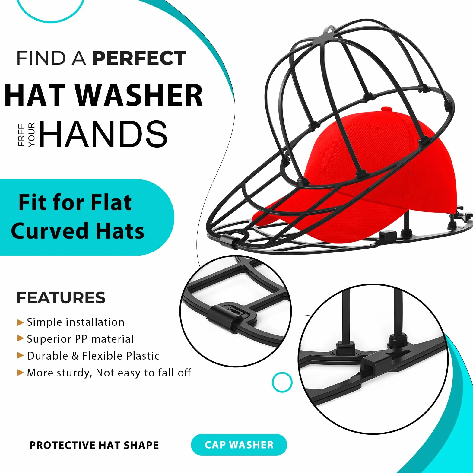 Eiito Podkładka do Czapek Środek Czyszczący Rama dla Dorosłych Dzieci Klatka do Prania Modelowania i Stojaków