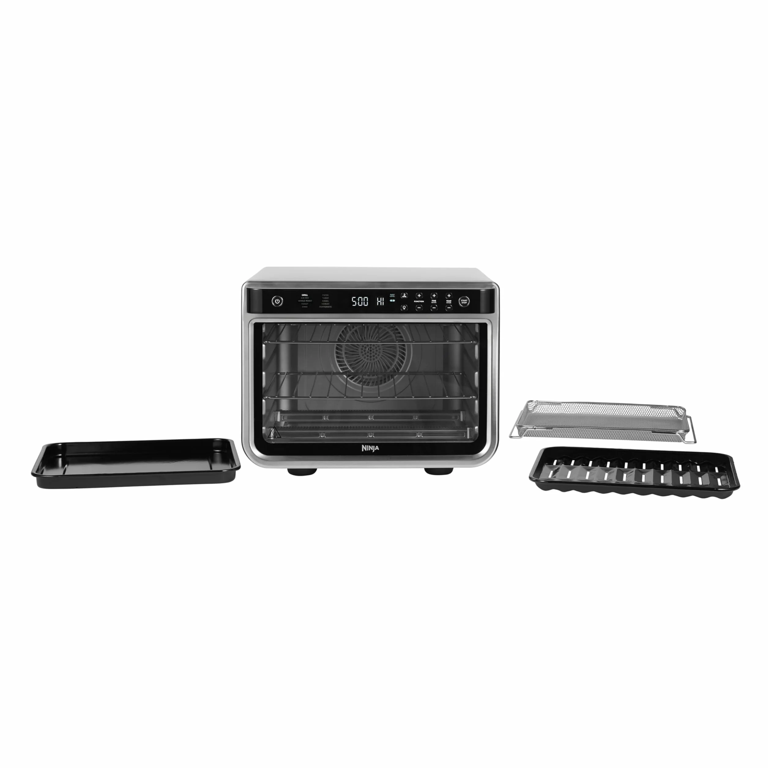 Ninja Foodi 10 w 1, piekarnik wielofunkcyjny, przenośny mini piekarnik na blat, frytkownica beztłuszczowa, pieczenie, grill, ciasta i więcej,10 funkcji gotowania, srebrno/czarny, DT200EU