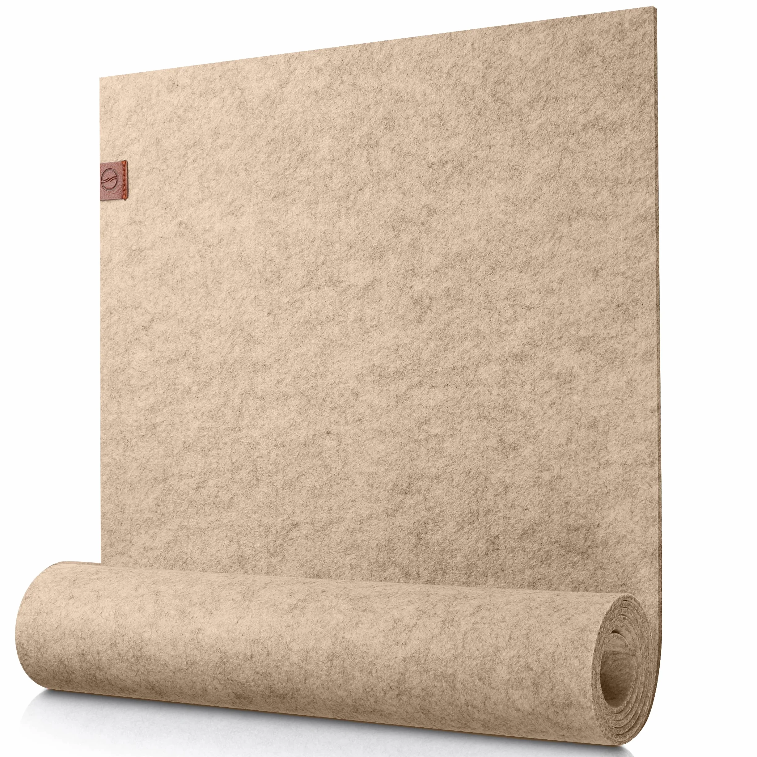 Filcowy bieżnik na stół beżowy 150x40 cm zmywalny dekoracyjny