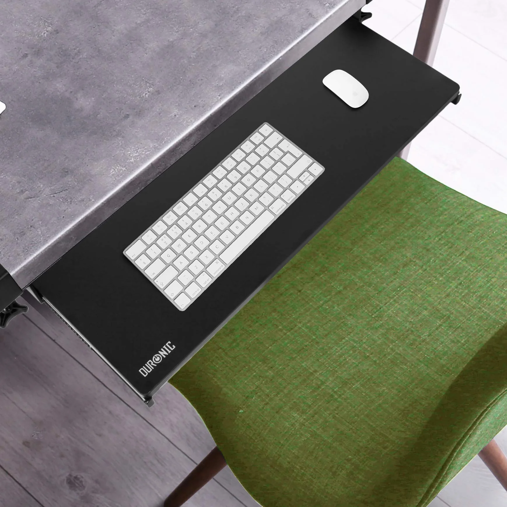 Duronic DKTPX2 szuflada pod biurkiem na klawiaturę i mysz, wysuwana platforma ergonomiczna