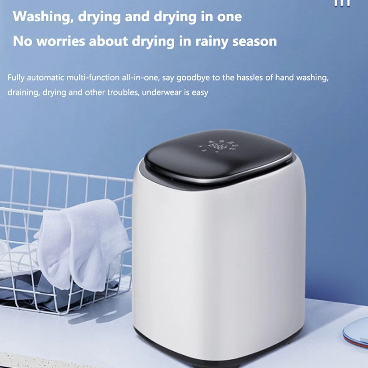 Domowa mini pralka, w pełni automatyczna suszarka do ubrań, do odzieży dziecięcej, bielizny lub małych przedmiotów, apartament, akademik, przenośna pralka Starry Gray
