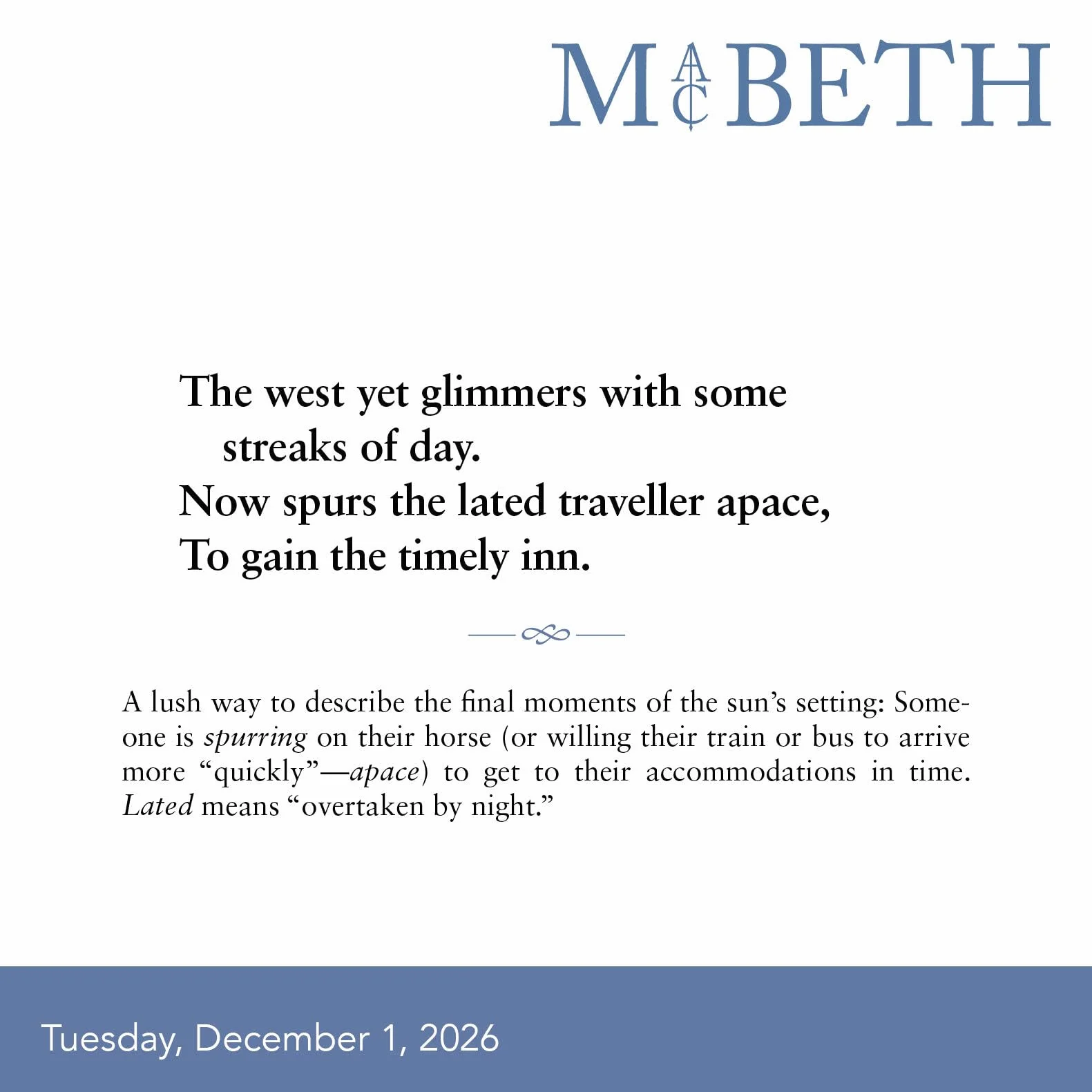 Everyday Shakespeare: Lines for Life Page-A-Day® Calendar 2026