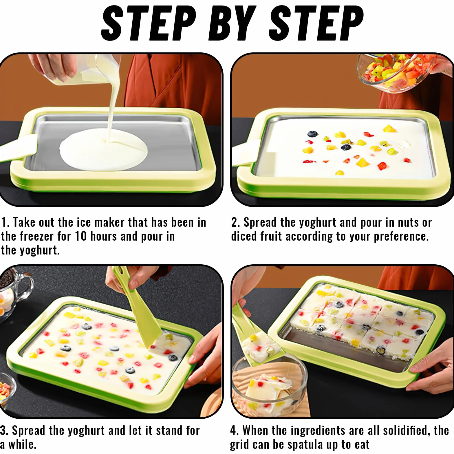 ACTOYS Maszyna do jogurtu lodowego, Ice Roll Plaqueen, DIY Maker dla lody, sorbetów i jogurtów