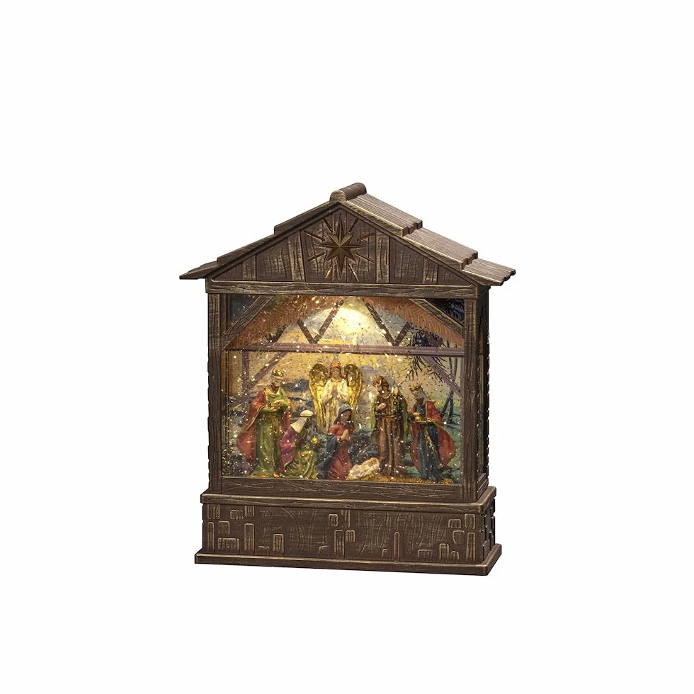Konstsmide LED Snow Globe Boże Narodzenie szopka bożonarodzeniowa wypełniona wodą/dekoracje świąteczne wewnętrzne światła bateryjne/timer/zasilanie bateryjne: 3xC 1,5 V (z wyłączeniem) lub USB