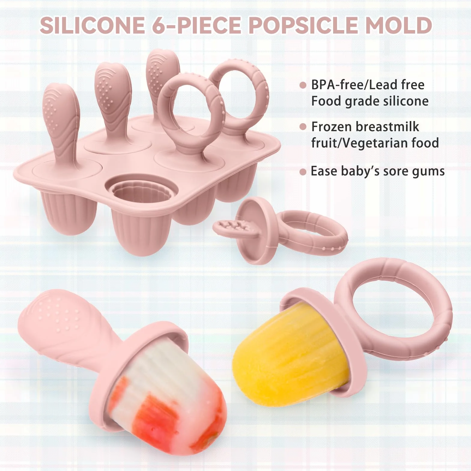 CLDY Mini foremki silikonowe do lodów – bez BPA, zestaw 2 sztuki 6 przegród 17 ml