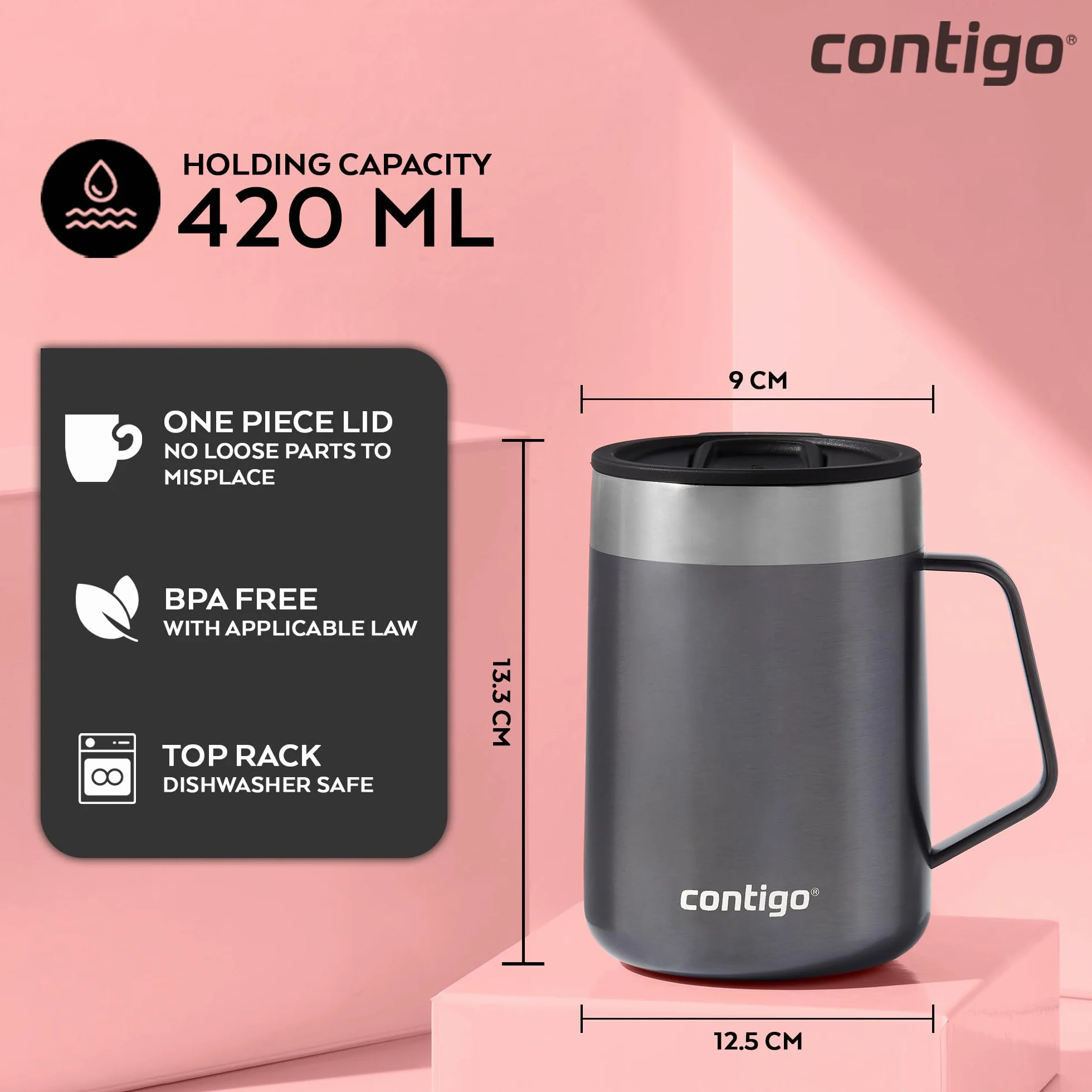 Contigo Streeterville Kubek Termiczny 420 ml Szary