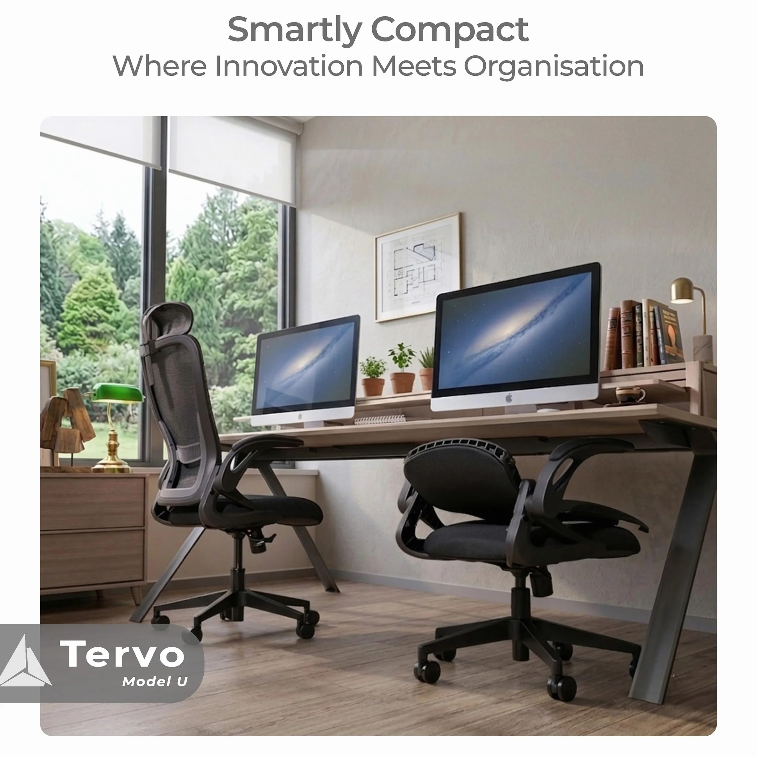 Tervo Model U, składane krzesło biurowe do małych pomieszczeń, ergonomiczna konstrukcja z siatką o wysokim odbiciu, krzesło komputerowe do gier, dla dorosłych i dzieci, składane i kompaktowe, z