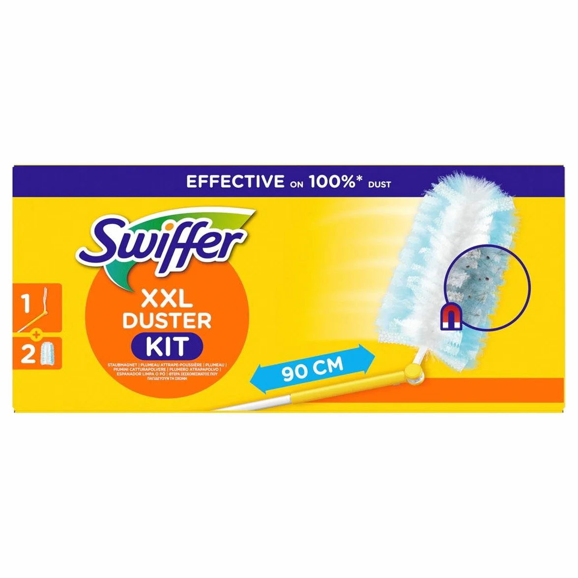 Swiffer Zestaw startowy magnesów przeciwpyłowych – uchwyt XXL plus 2 ściereczki, 1 opakowanie (1 x 1 sztuka)