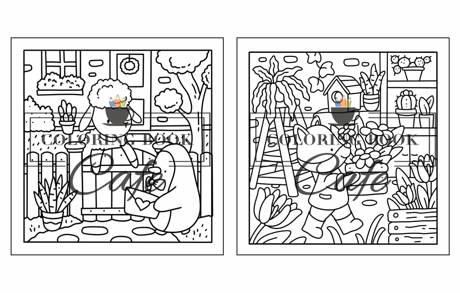 Comfy Life: Cute and Comfy Coloring Book for Adults and Teens Featuring Hygge Scenes with Adorable Animal Characters for Stress Relief and Relaxation