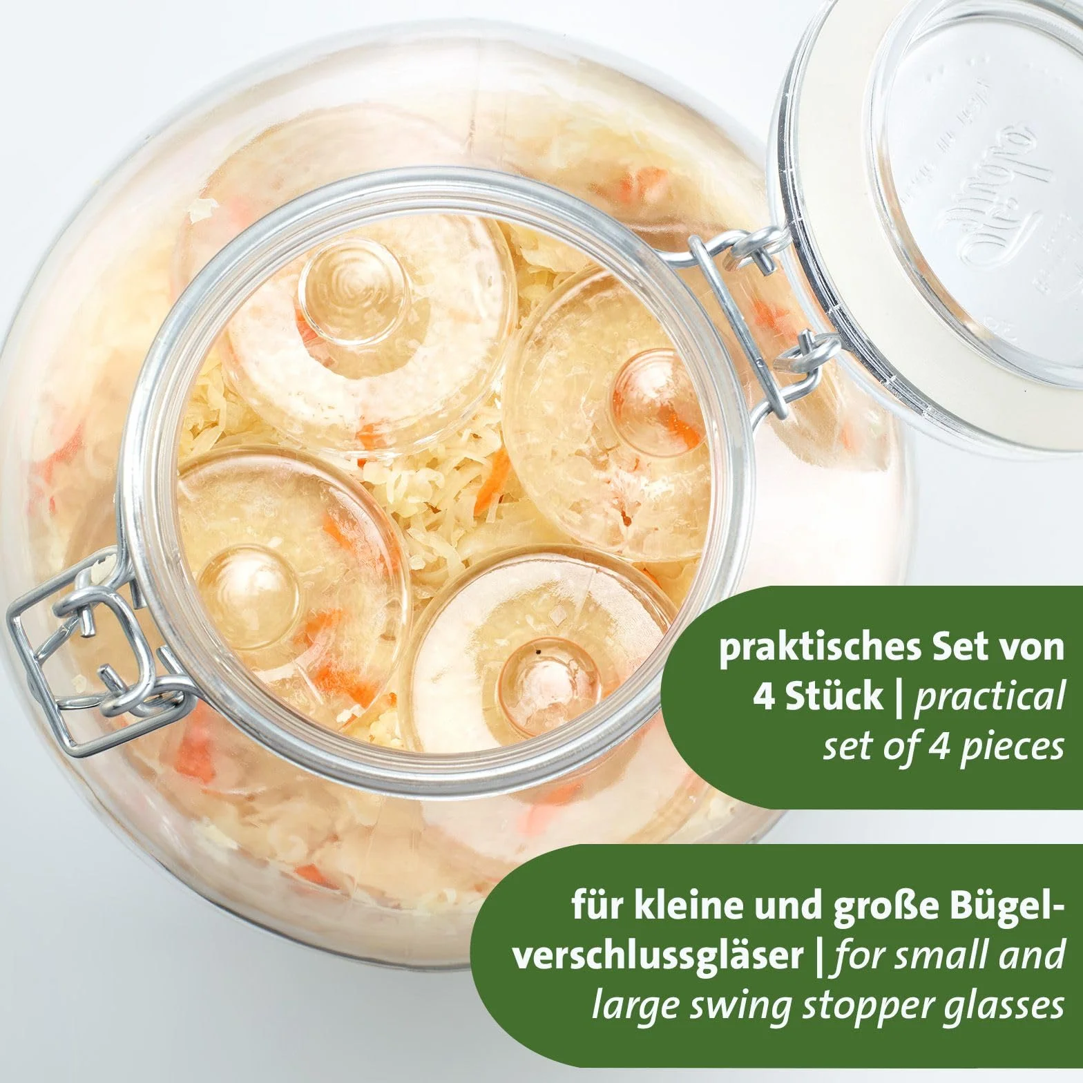 Westmark Ciężarki Fermentacyjne, Srebrny, 4 sztuki