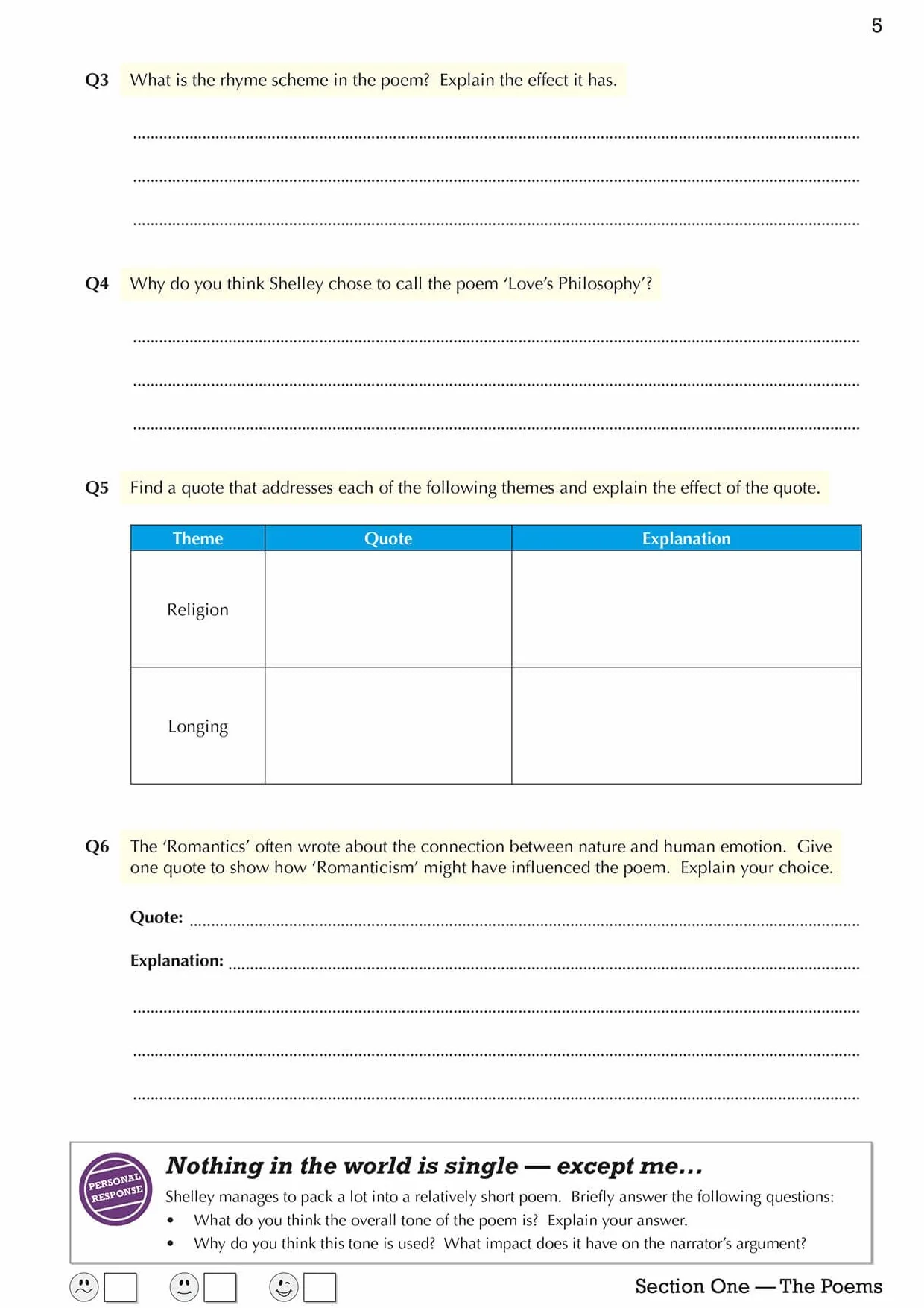 GCSE English Literature AQA Poetry Workbook: Love & Relationships Anthology (includes Answers)
