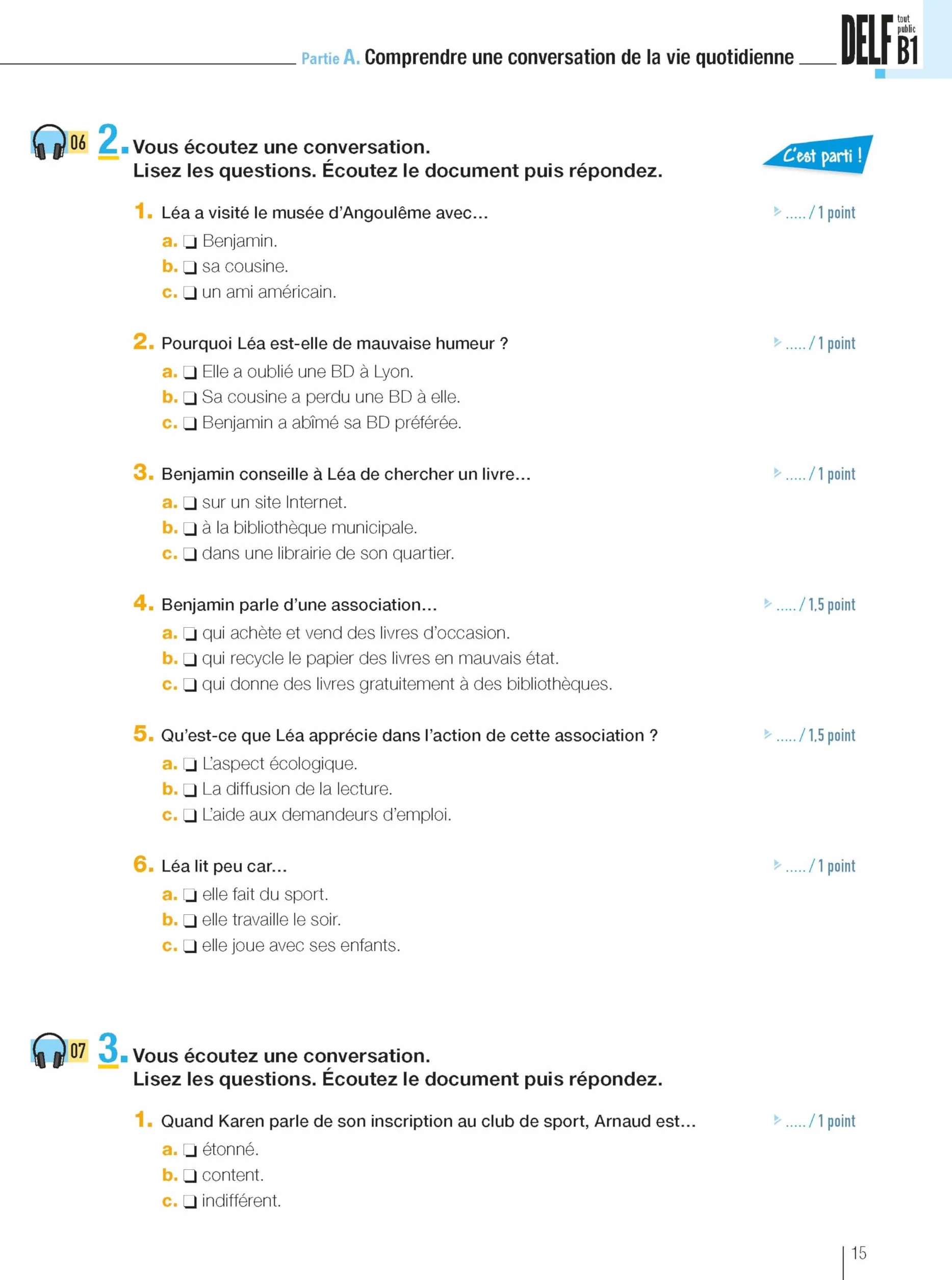 DELF tout public - Nouveau format d'épreuves (B1): Audios en téléchargement