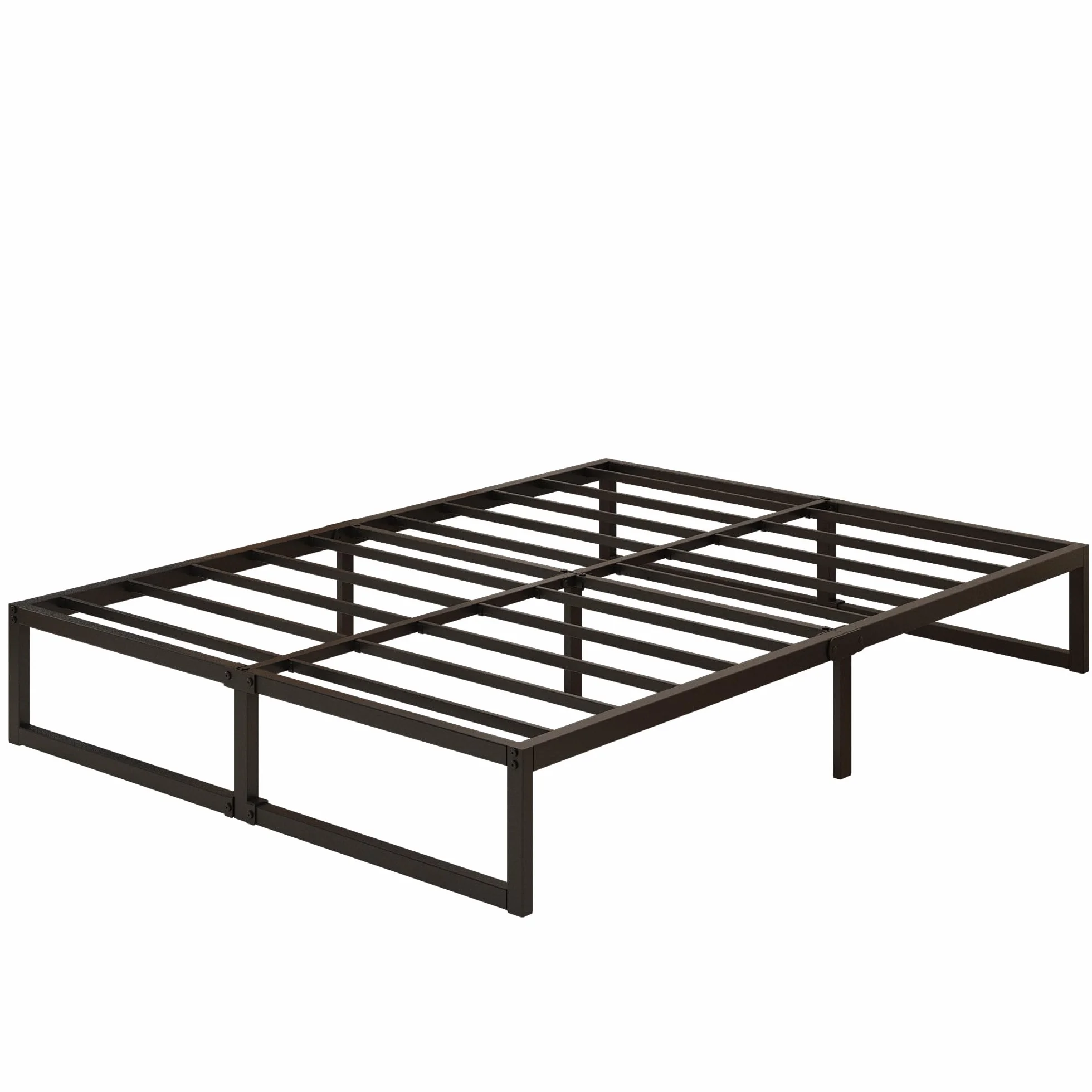 Yicensen Rama łóżka Super King 180 x 200 cm, metalowa platforma, super king size, ze stalowymi listwami, łatwy montaż, bez hałasu, nie wymaga sprężyny skrzynkowej, wysokość 36 cm, czarna