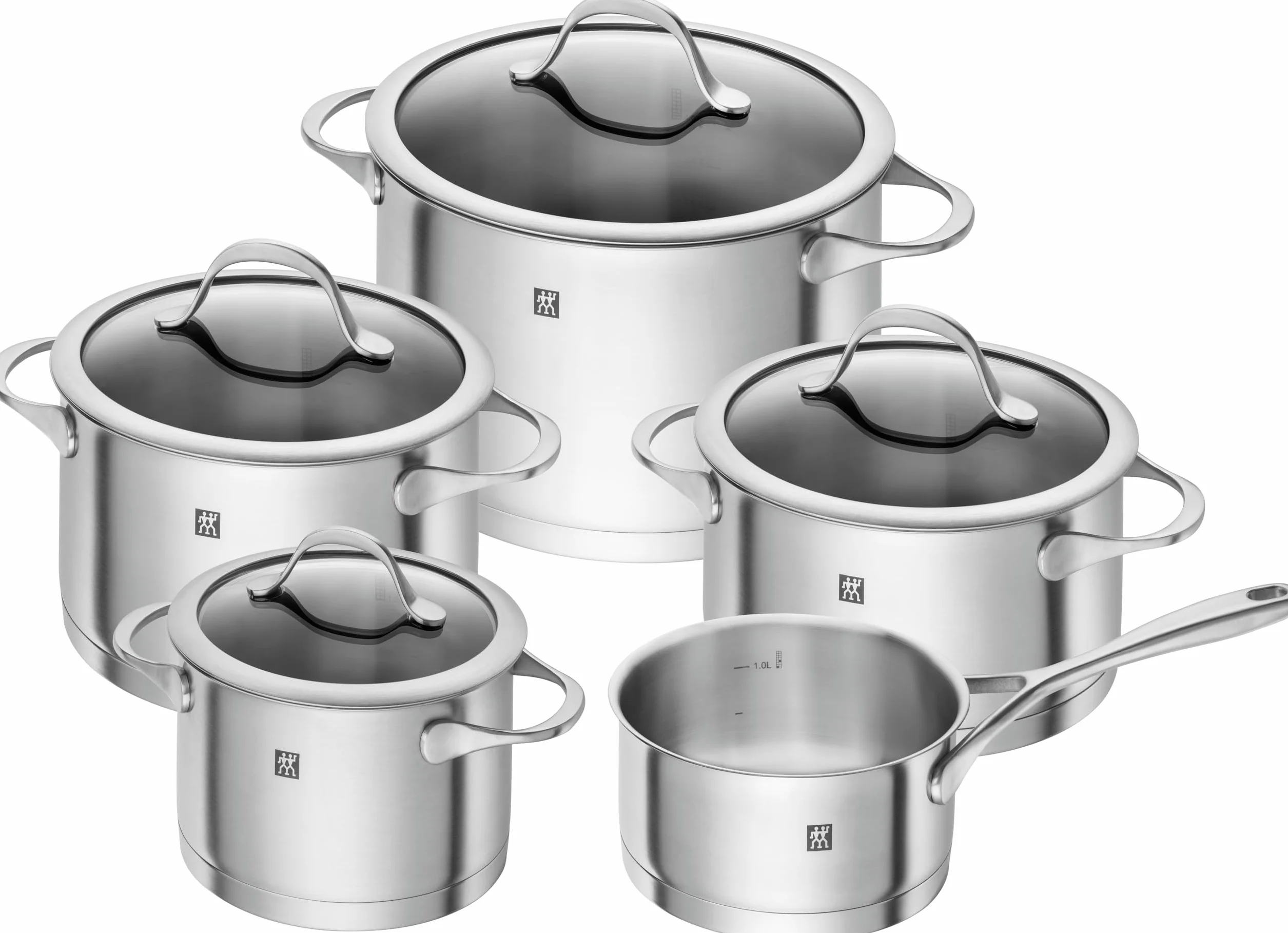 ZWILLING Kochtopf-Set 5-tlg. Edelstahl Induktionsgeeignet Essence