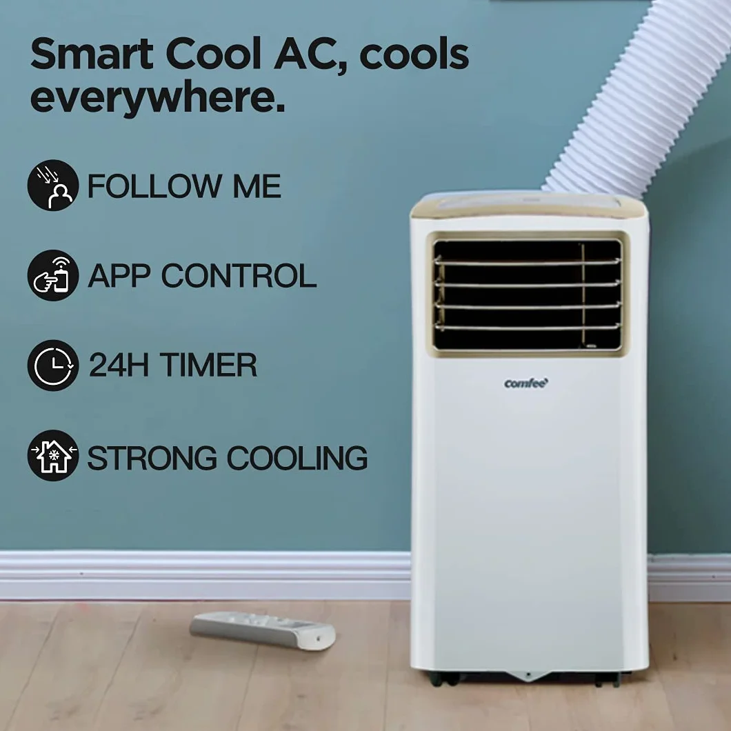 Comfee Przenośny klimatyzator Easy Cool 2.0, 7000 BTU 2,0 kW, chłodzenie, wentylacja i osuszanie, wielkość pomieszczenia do 68 m³ (25㎡), sterowanie za pomocą aplikacji/Alexa/Google Home/IFTTT, mobilny