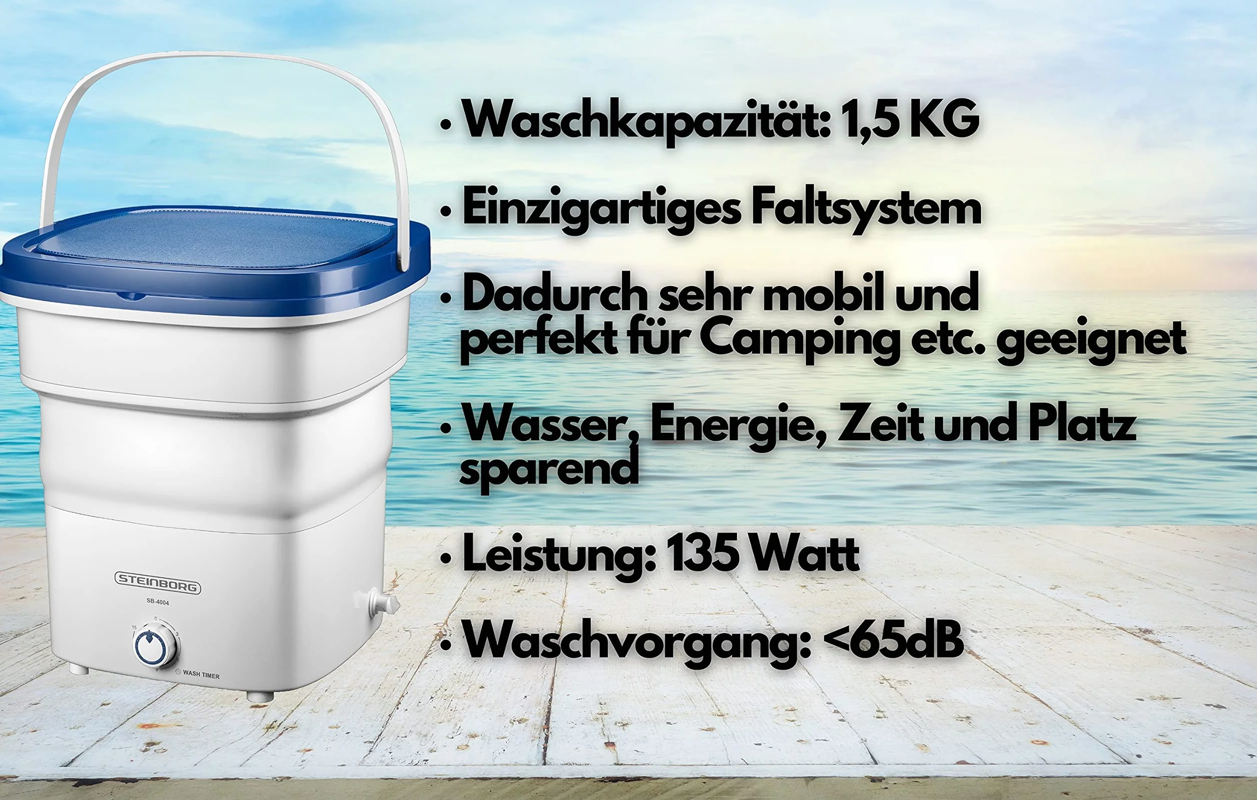 Składana mini pralka 1,5 kg 135 W przenośna na kemping