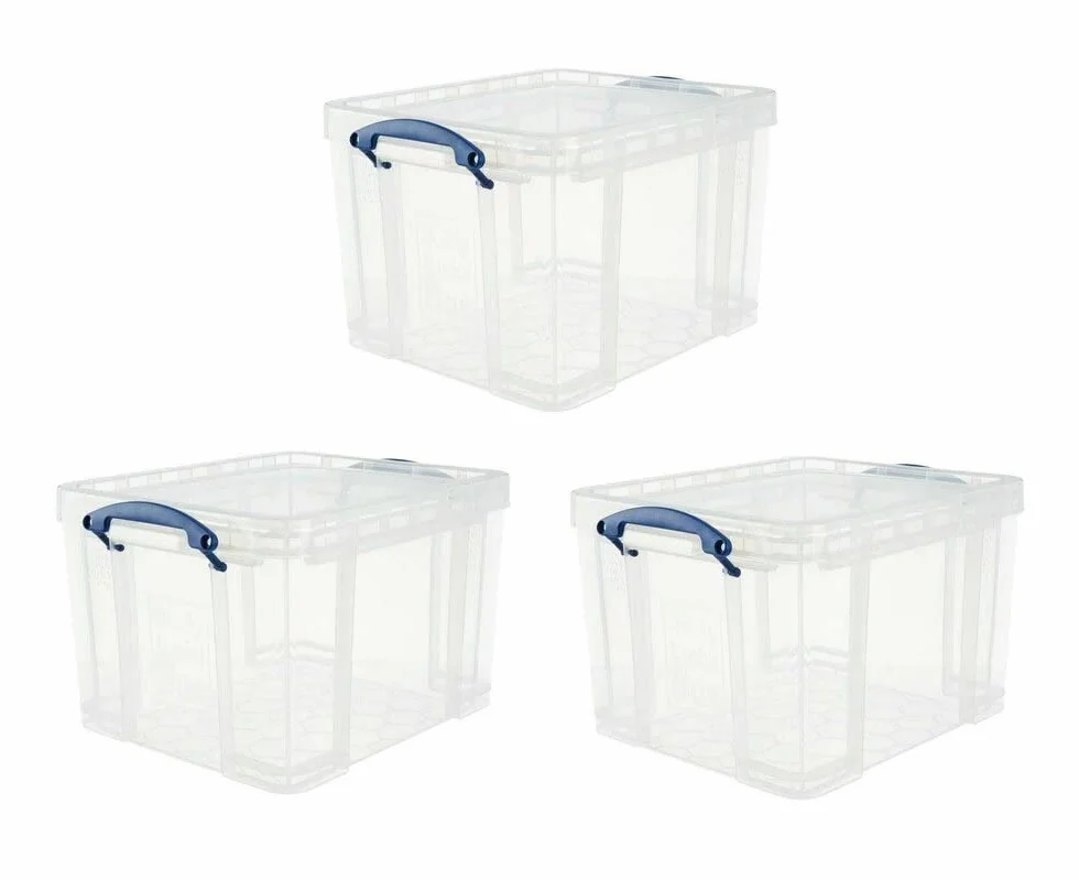 Really Useful 335CCB Plastikowe Pudło na Dokumenty, Przezroczysty, 35 L