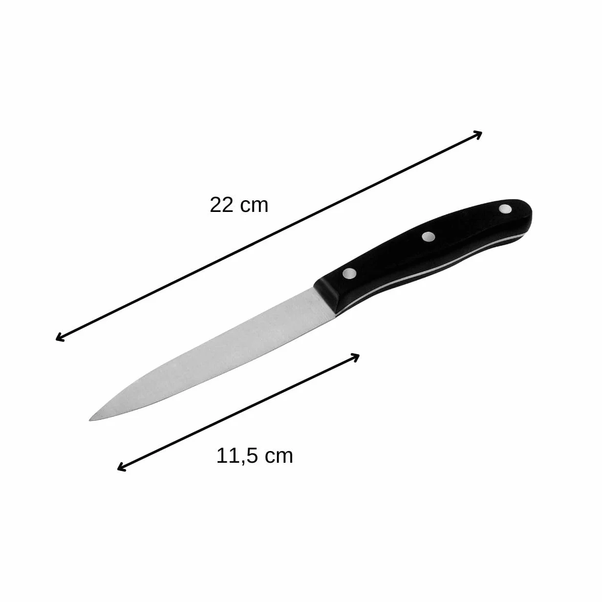 Fackelmann 43804 nóż uniwersalny Fit z nitowanym uchwytem z tworzywa sztucznego, 22 cm