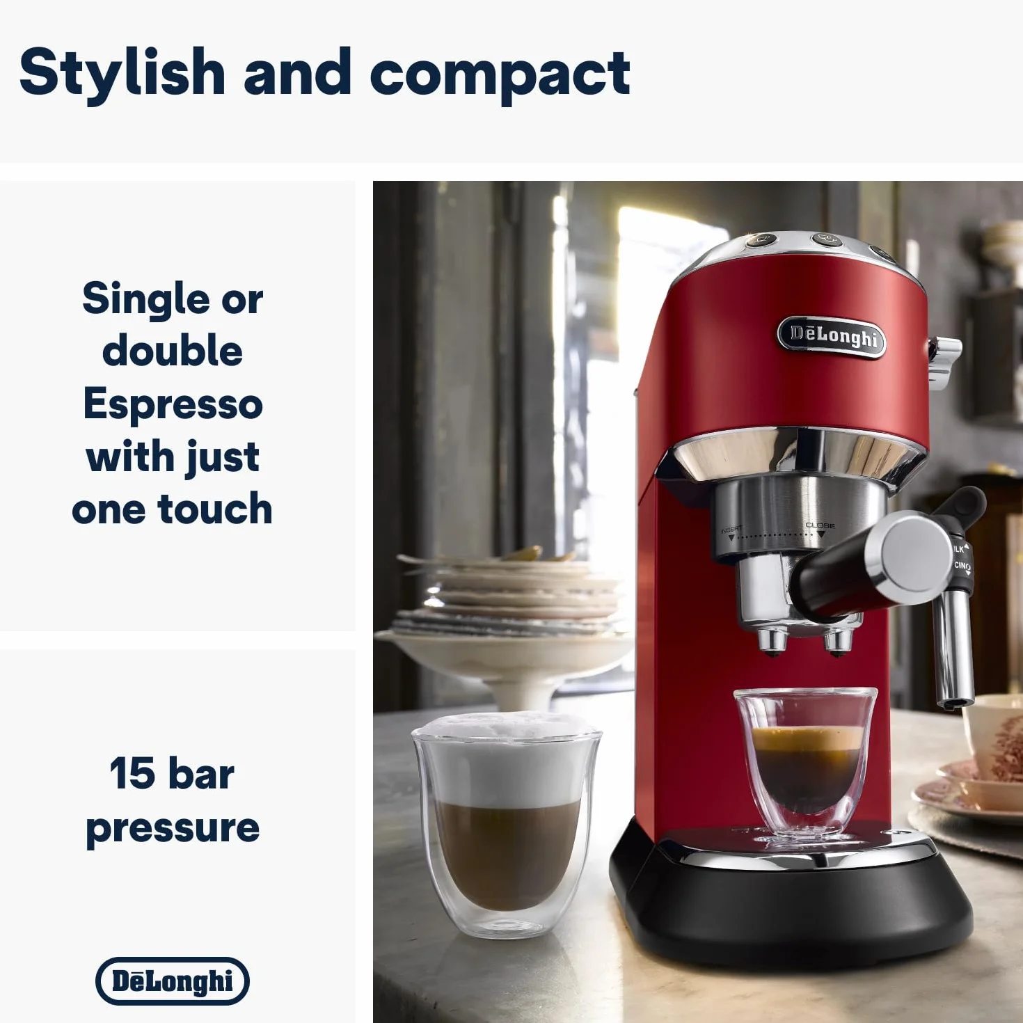 De’Longhi 132106169 EC 685 Ekspres Do Kawy, Metal, 1350 W, 1 L, Czerwony