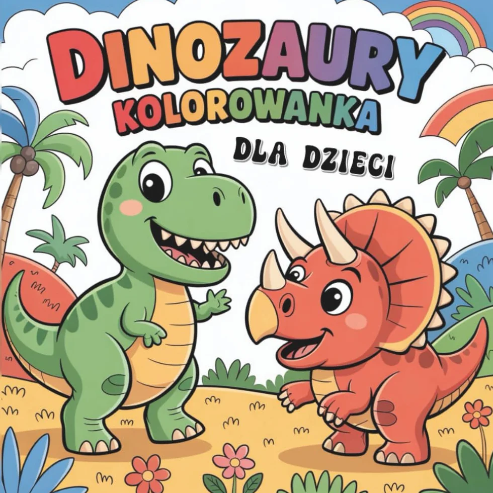 Dinozaury. Kolorowanka dla dzieci: 50 dużych, wyraźnych i prostych kolorowanek dinozaurów