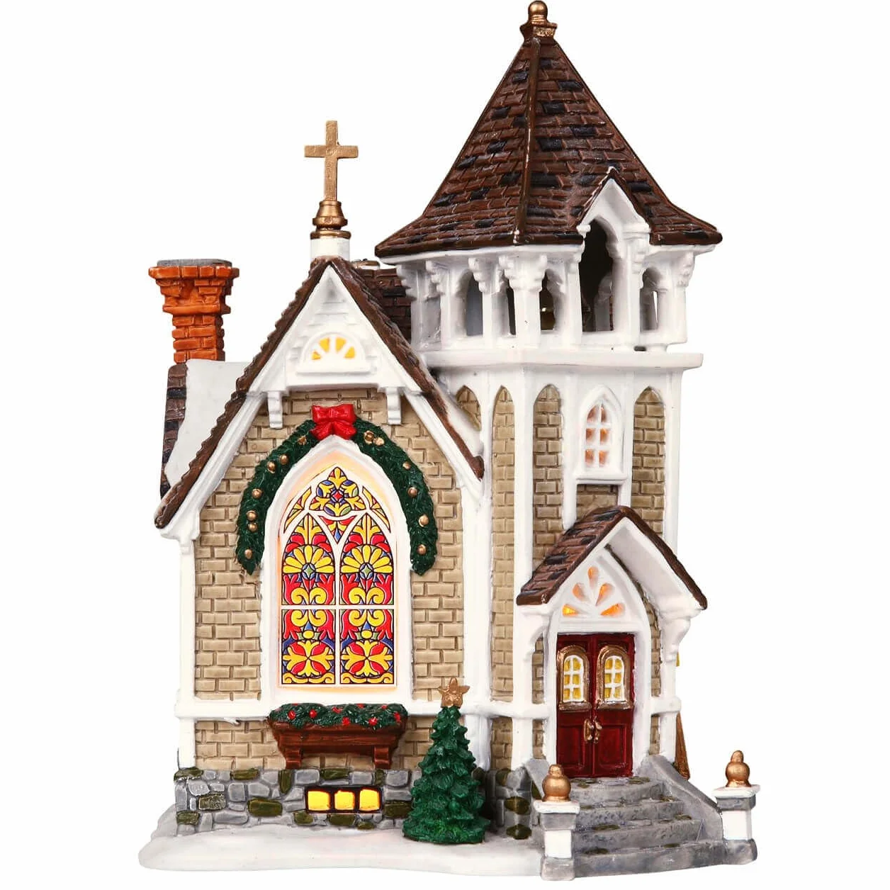 Lemax Christmas Village Little River Church Zasilanie bateryjne LED - 45069