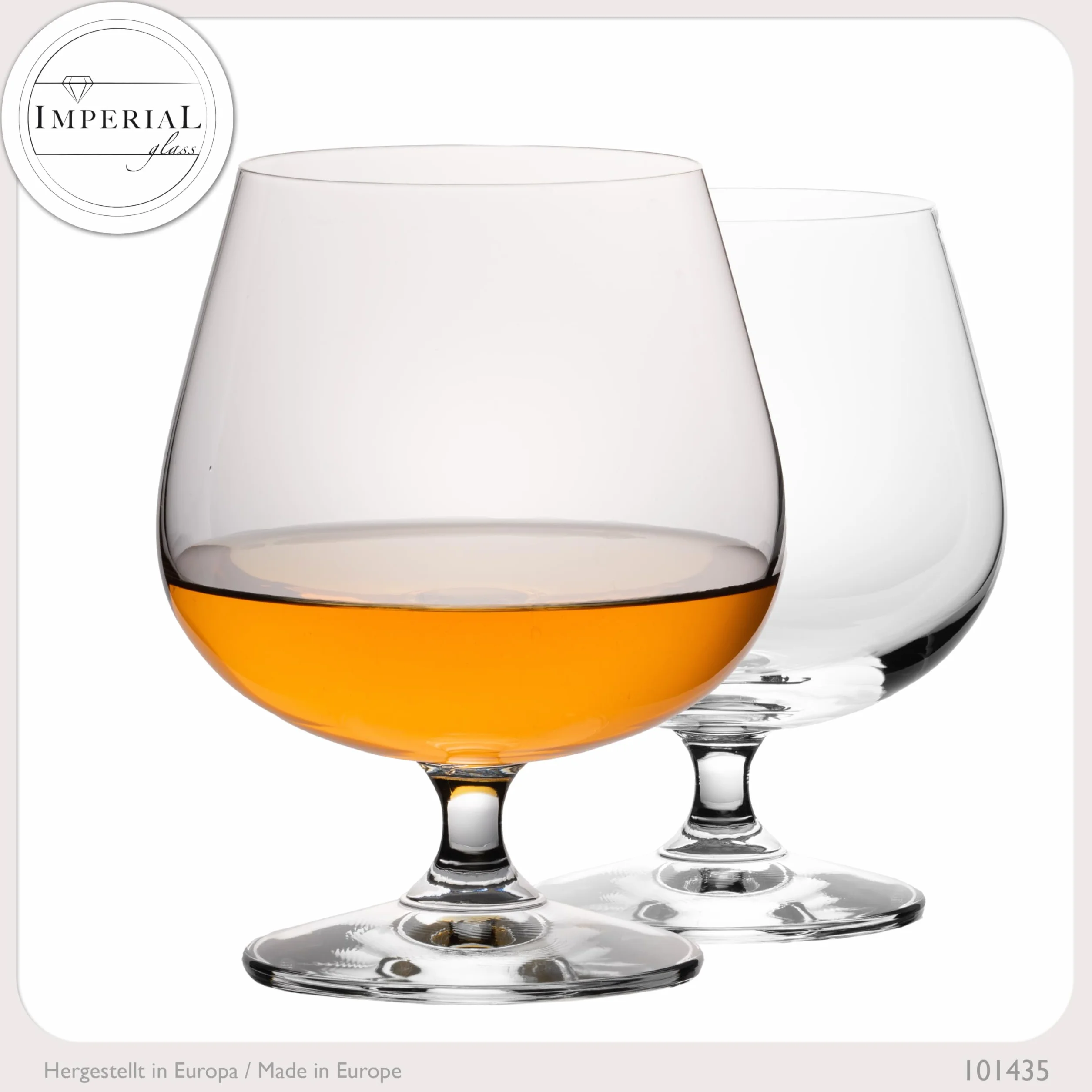 IMPERIAL kieliszki do koniaku, 480 ml, 2-częściowy zestaw obrotowych kieliszków do koniaku ze szkła kryształowego, bulwiaste, przystosowane do mycia w zmywarce